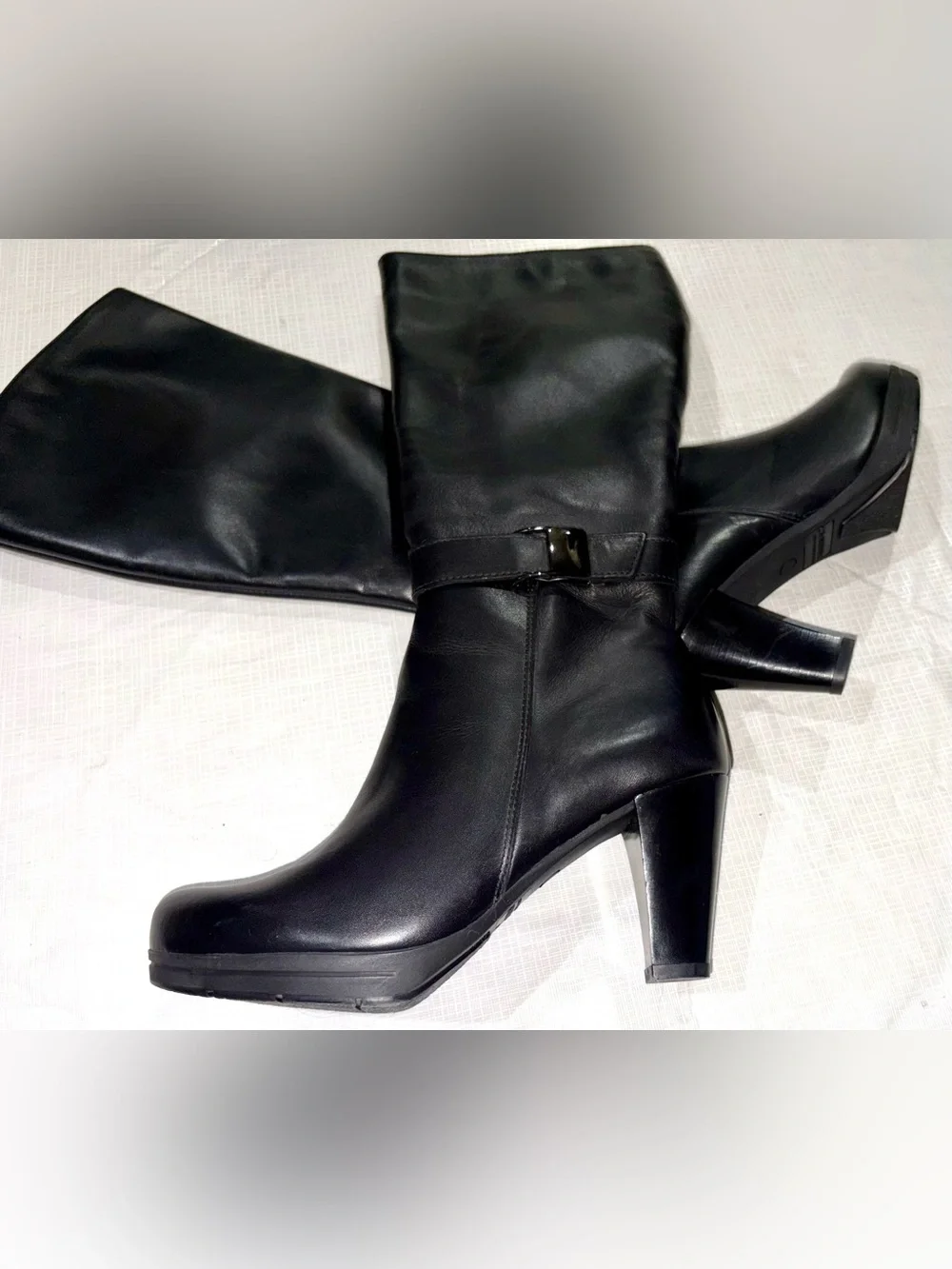 La Canadienne New Sz 6 M Black Knee High Heeled Platform Boots Canada